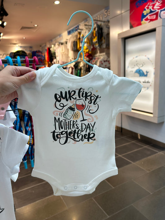 Whale Design First Mother's Day Baby Onesie Shirt customized shirt