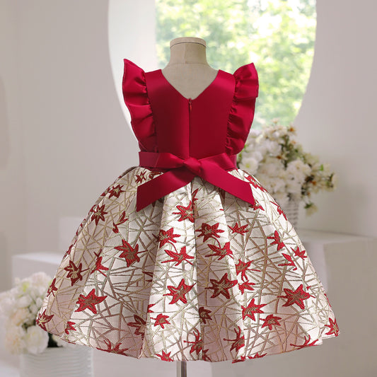 Toddler/ Kids Girl Red star princess dress Party Dress