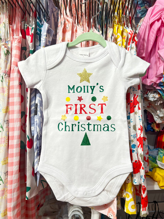 Whale Design First Xmas tree Jumpsuit boy girl adult ONLY top