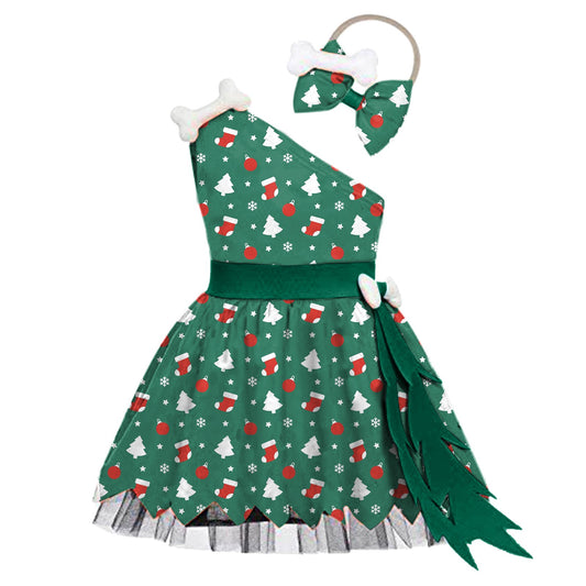 New Girl Christmas pretty dress Green