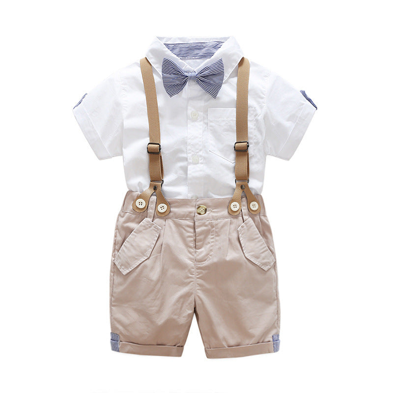 Baby boy short hot sale suspenders outfit