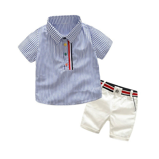 Kids boy white short formal party set birthday party set with white shorts 2024