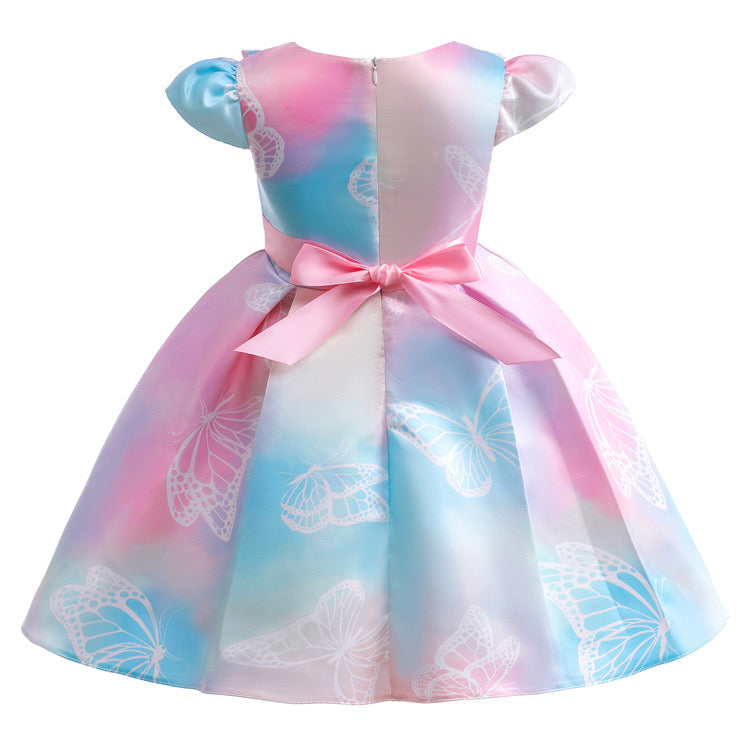 Toddler/ Kids Girl butterfly pink Party Dress Princess Dress