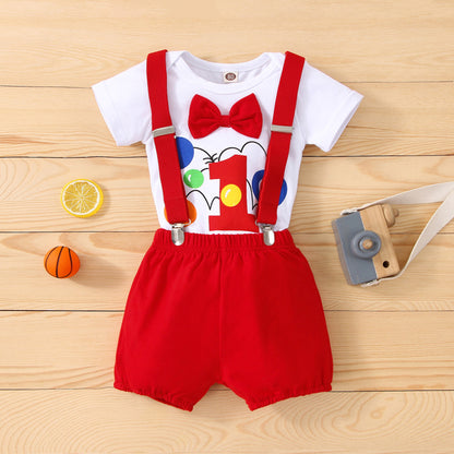 One year old boy Red balloon Birthday party set Sale