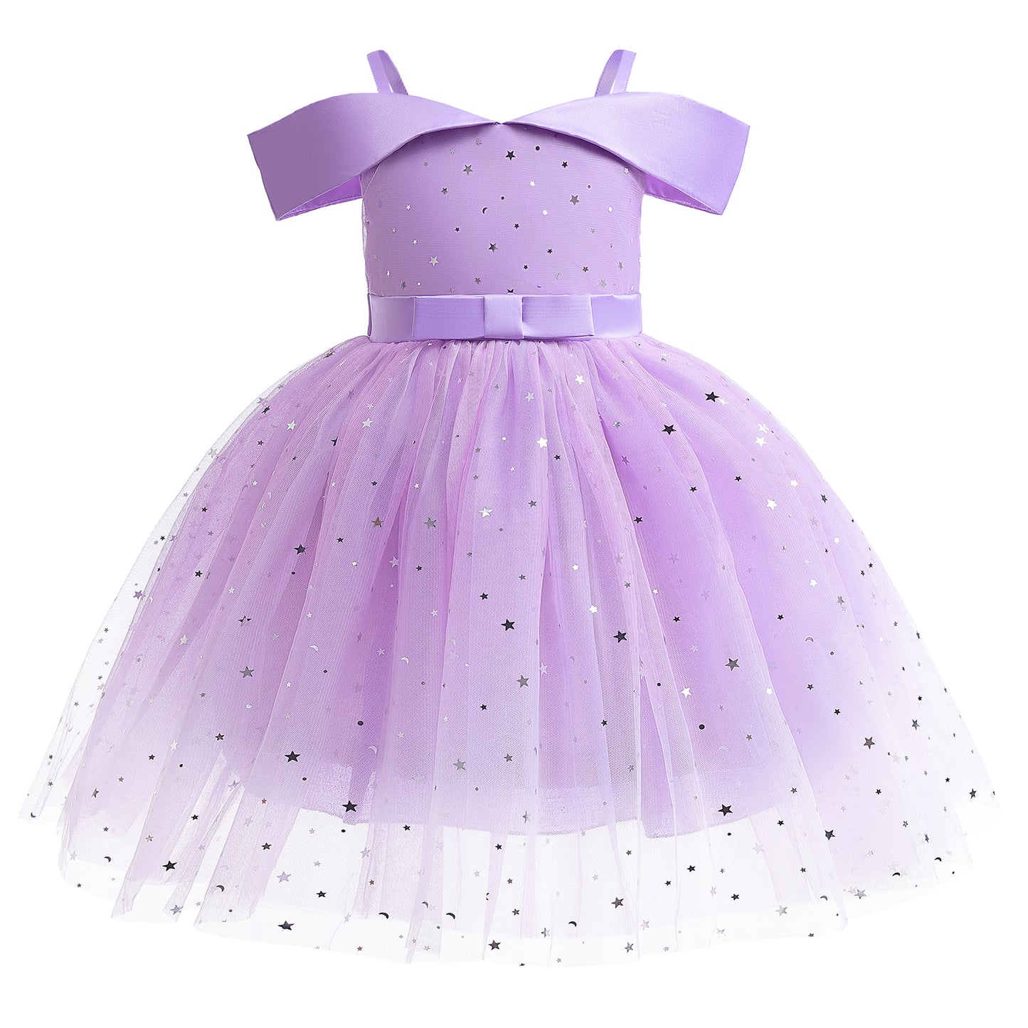 Toddler/ Kids Girl Stars Purple Sky Shining Formal Dress Party Dress