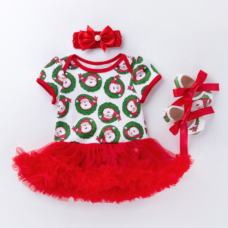 Little Girl Christmas Santa Tutu style Set