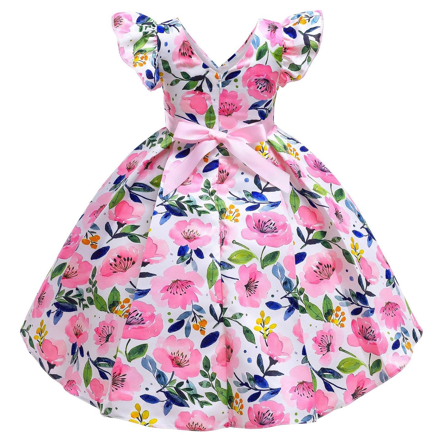 Toddler/ Kids Girl Flower pink Party Dress Princess Dress