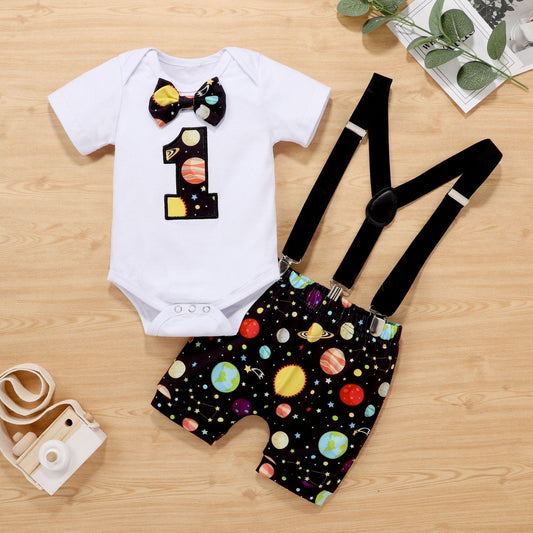 One year old boy Space Theme birthday party set Sale