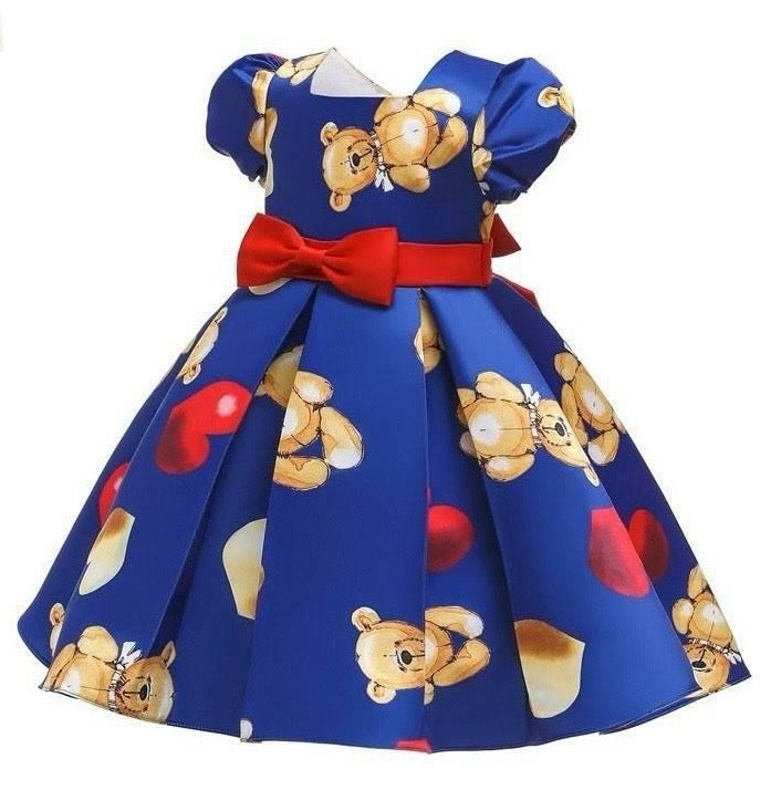 Toddler/ Kids Girl bear princess dress Party Dress blue Sale