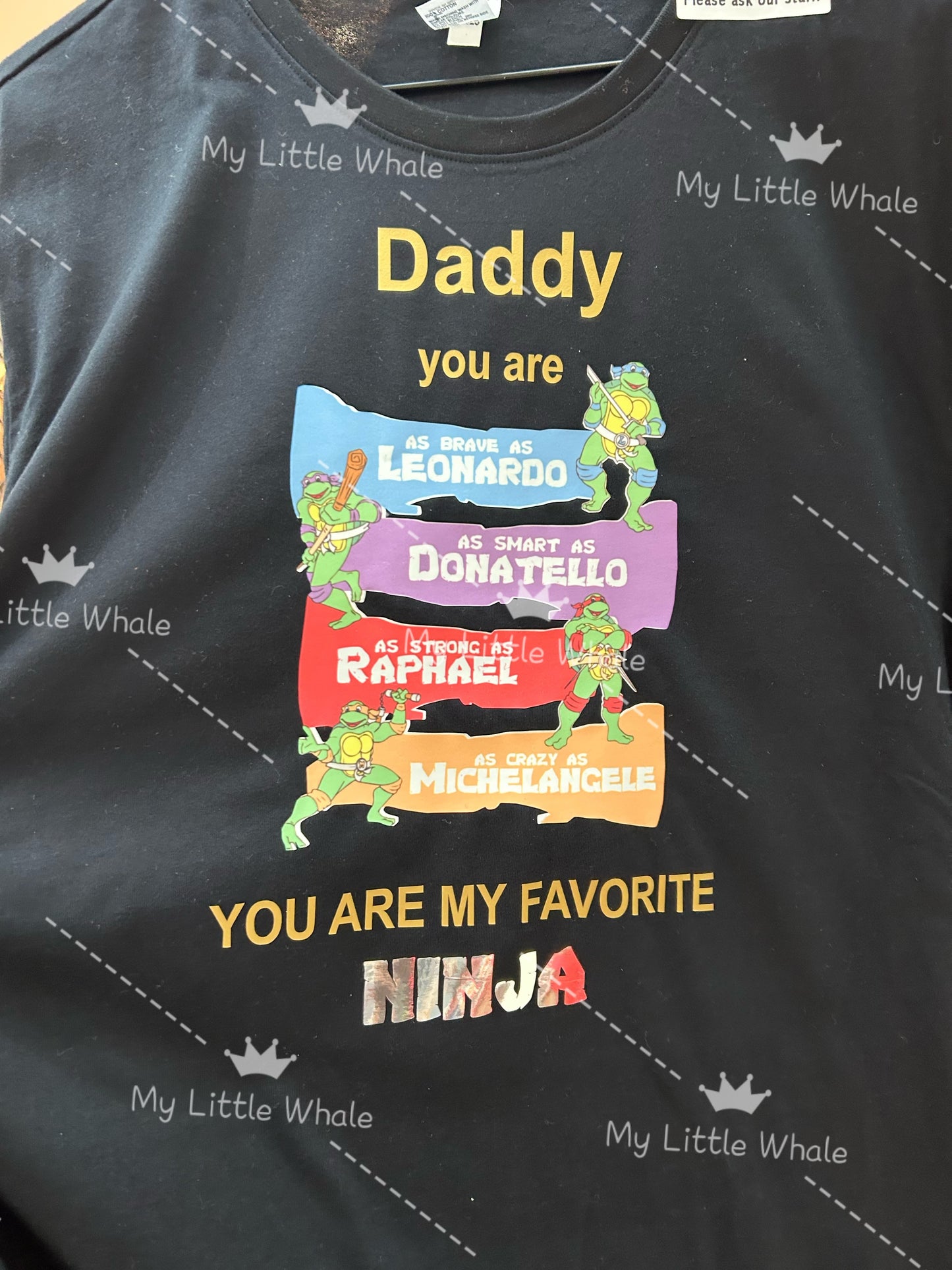 Whale Design Ninja Family matching shirt  Happy Father’s Day Onesie T-shirt boy girl Gift