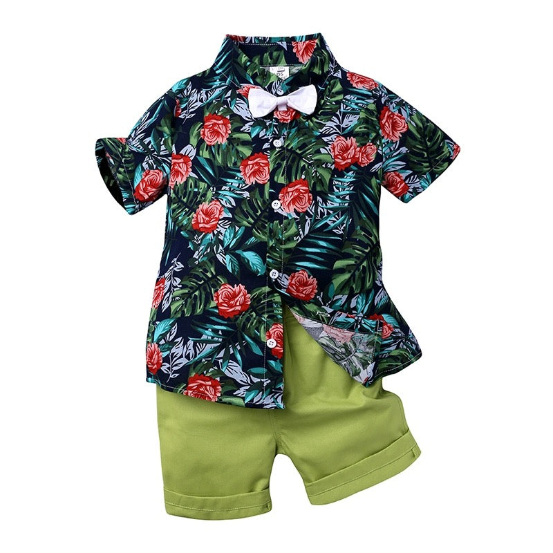 Baby Kids boy Rose green party set formal set 2024