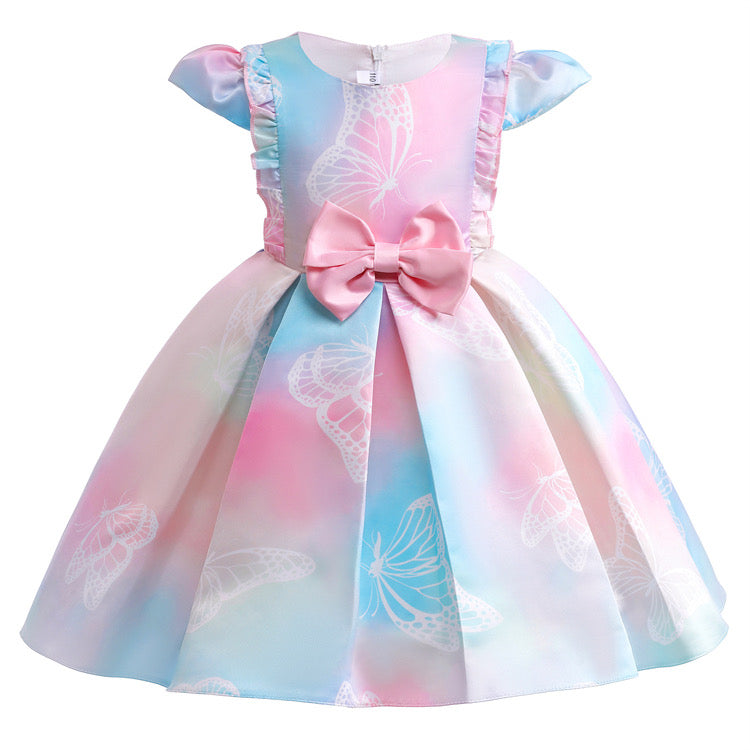 Toddler/ Kids Girl butterfly pink Party Dress Princess Dress