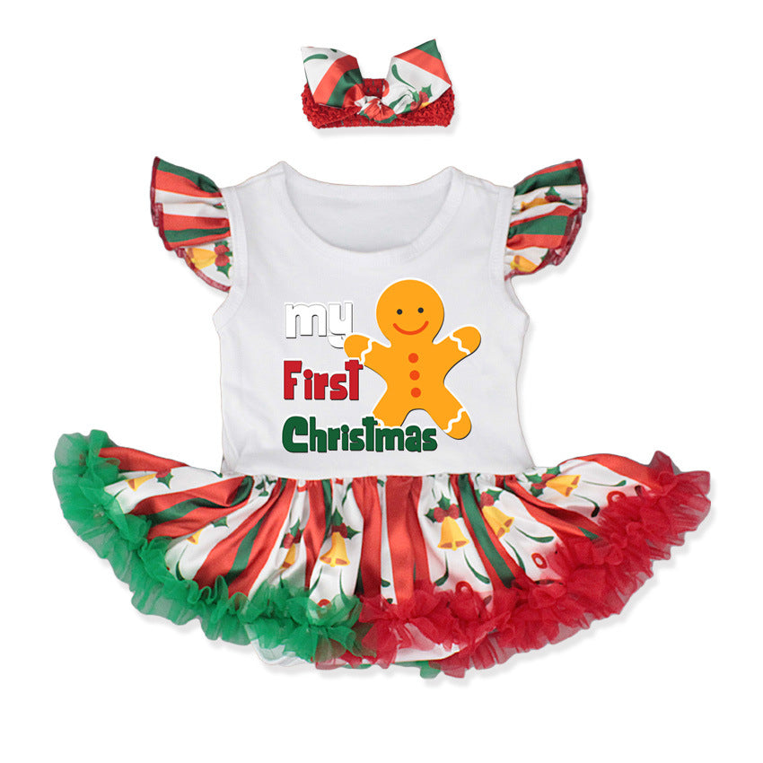 New Little Girl My First Christmas Tutu style Set Red