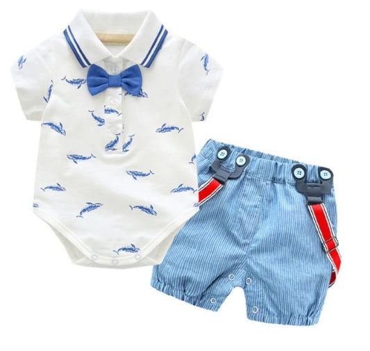 Kids baby dolphin boy party set formal set Sale