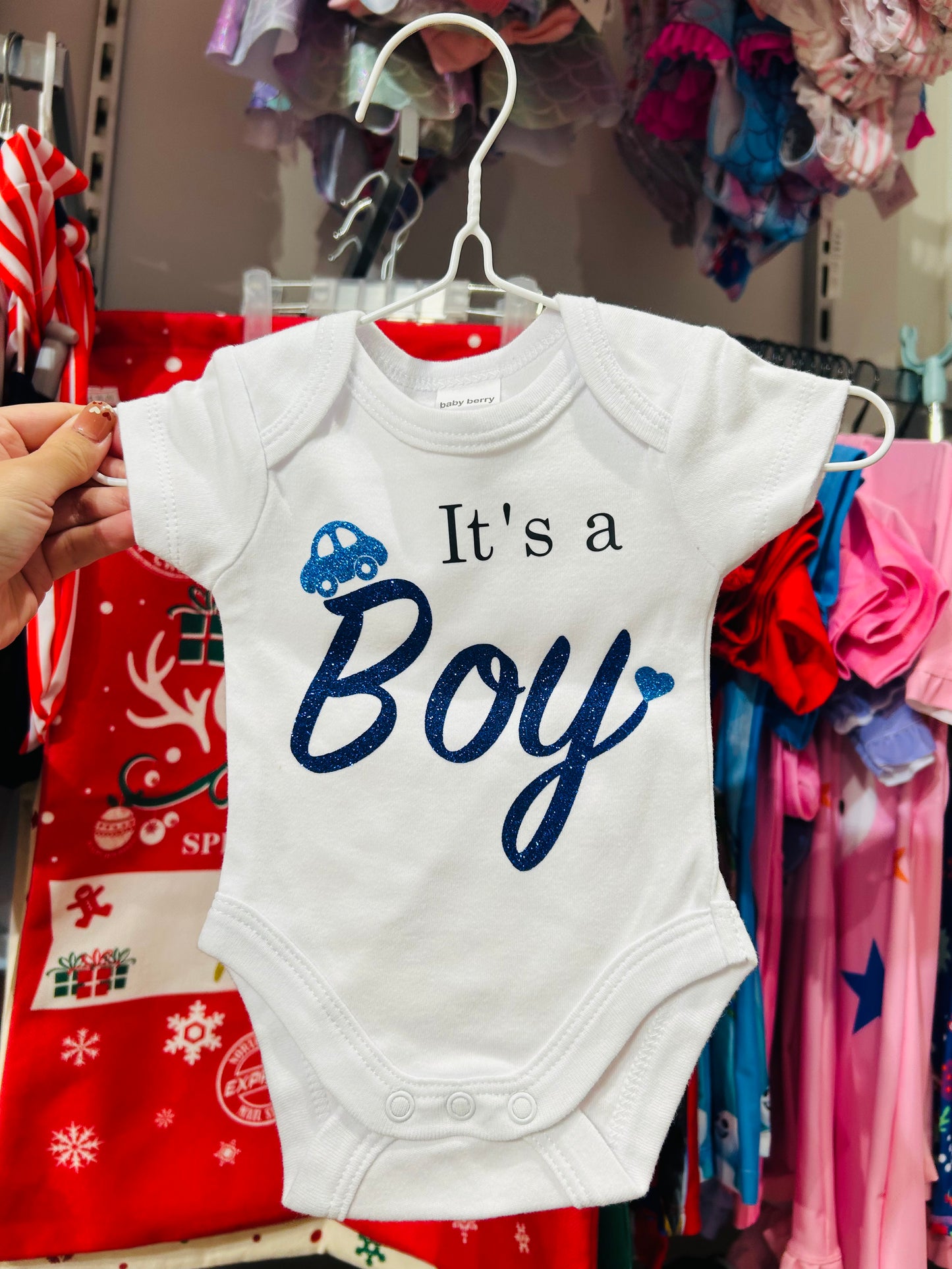 Whale Design It’s a Boy Jumpsuit boy girl baby announcement