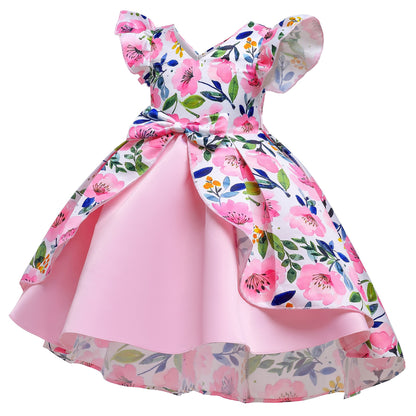 Toddler/ Kids Girl Flower pink Party Dress Princess Dress