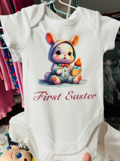 Whale Design Bunny 1st Easter Jumpsuit shirts01