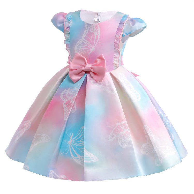 Toddler/ Kids Girl butterfly pink Party Dress Princess Dress