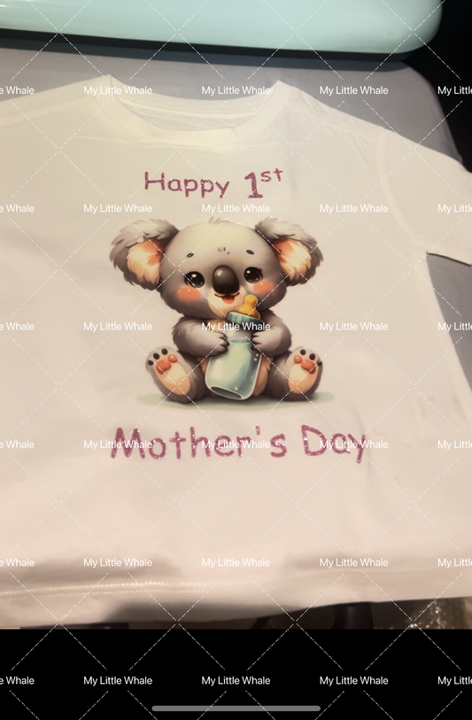 Whale Design Mother’s Day Koala Onesie T-shirt boy girl 2024