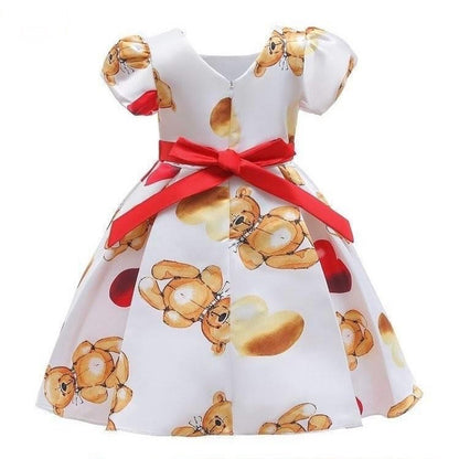 Kids Girl bear princess dress Party Dress white Sale