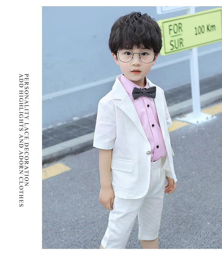 Kids boy Christian Plain White party set formal set Sale