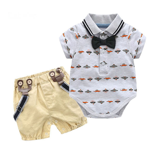 Kids space ship Printed boy party set formal set baby Sale