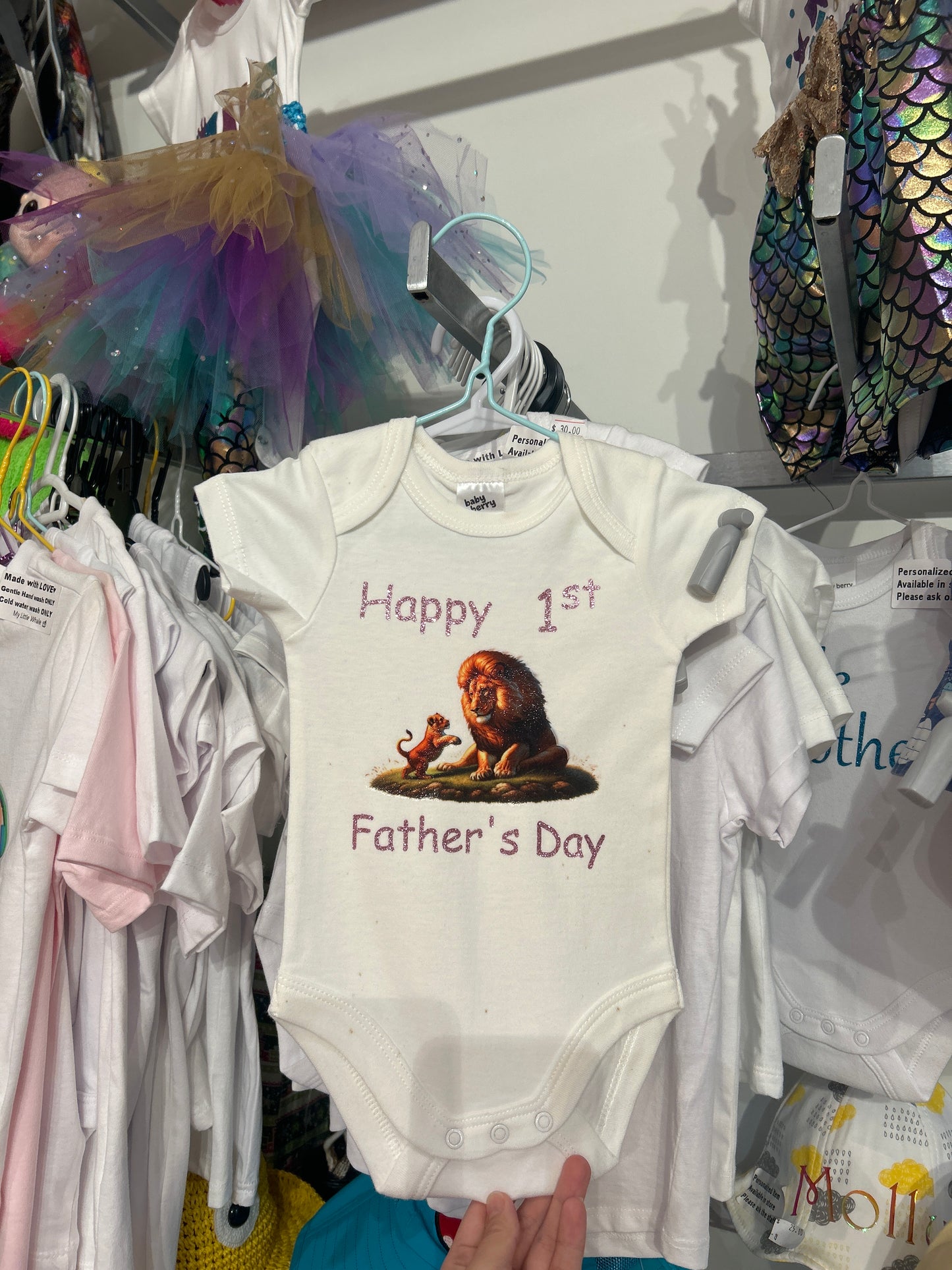 Whale Design My 1ST Father’s Day Onesie T-shirt boy girl Lion