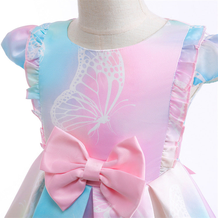 Toddler/ Kids Girl butterfly pink Party Dress Princess Dress