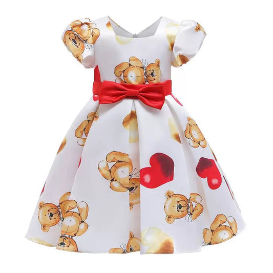 Kids Girl bear princess dress Party Dress white Sale