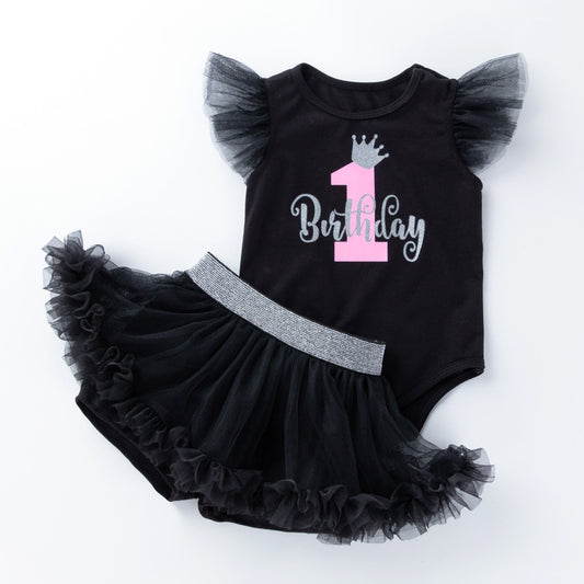 Girl One year old black skirt dress tutu style