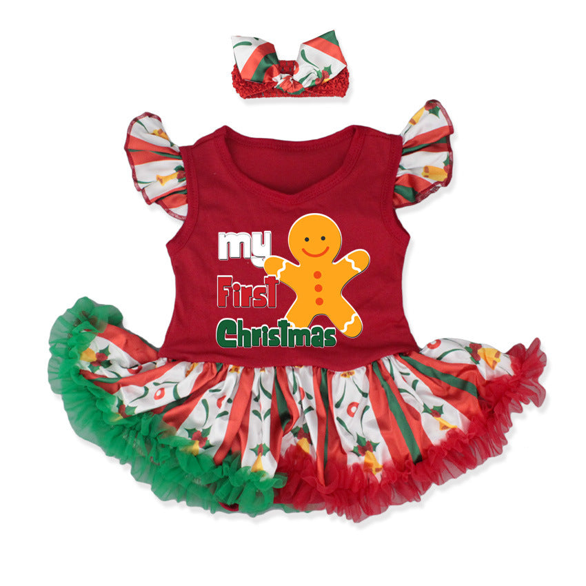 New Little Girl My First Christmas Tutu style Set Red