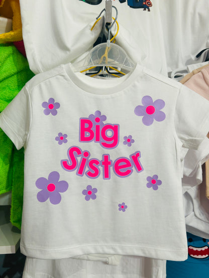 Whale Design Flower Big sister shirt/ Jumpsuit boy girl