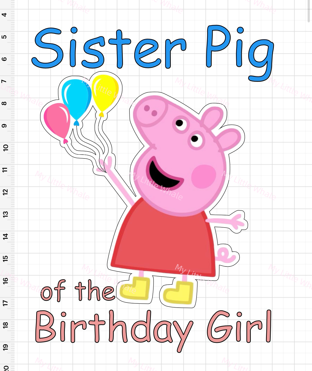 Whale Design Sister Peppa Pig’s birthday bodysuit