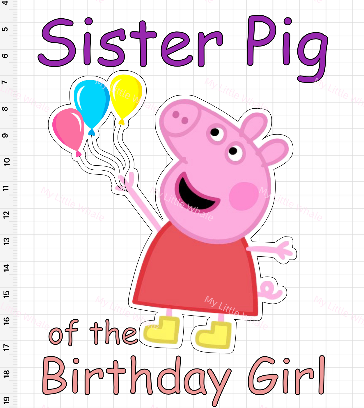 Whale Design Sister Peppa Pig’s birthday bodysuit