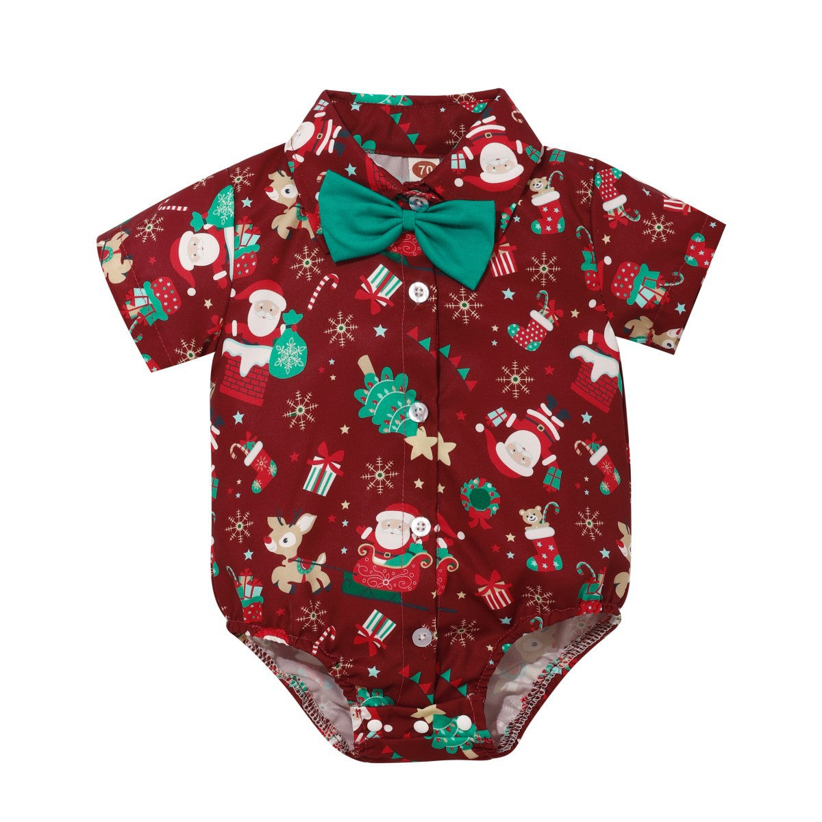 Boys Christmas party bodysuit Green