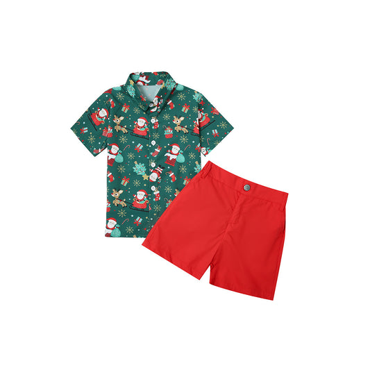 Boys Christmas party set Green