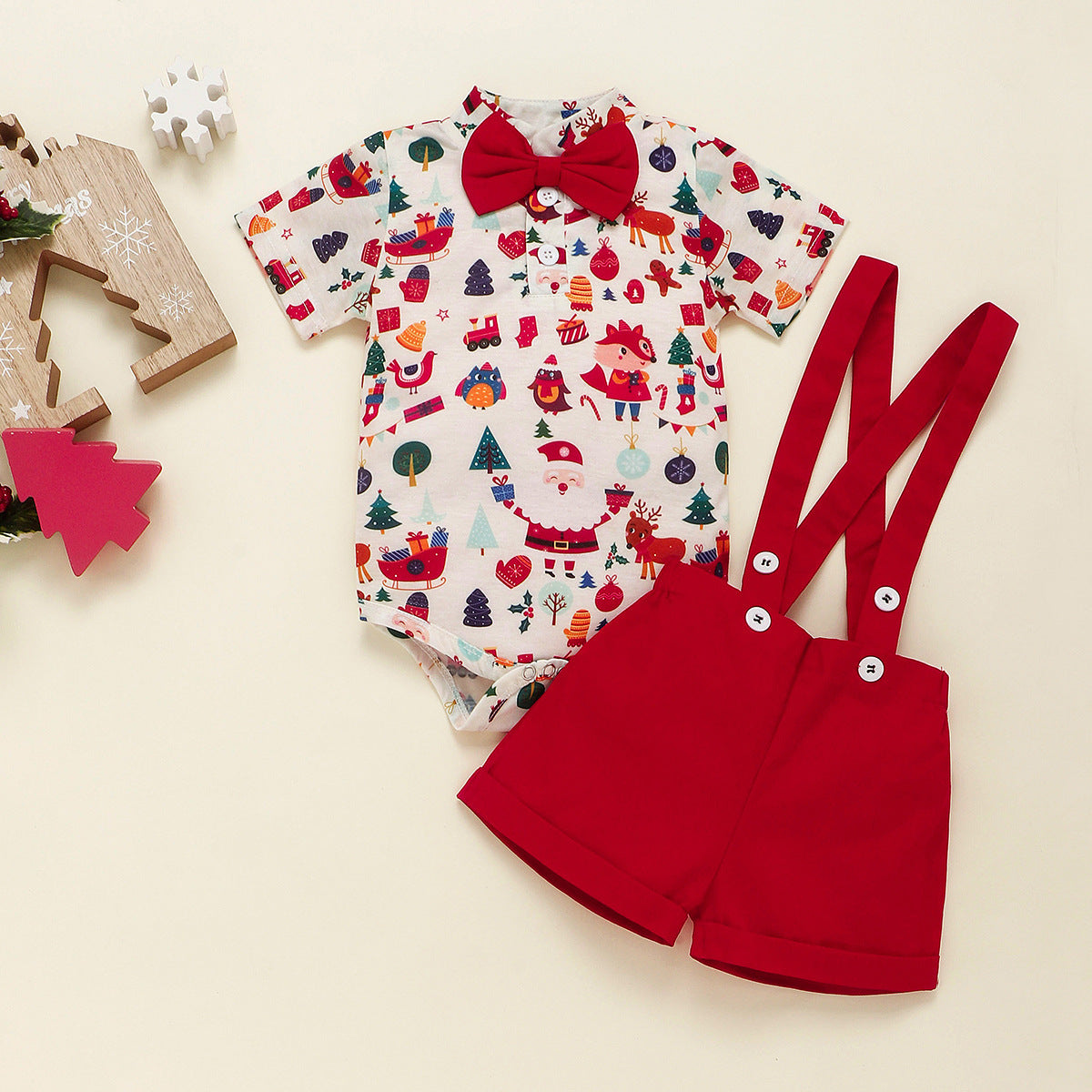 New Boys Christmas party Onesie set