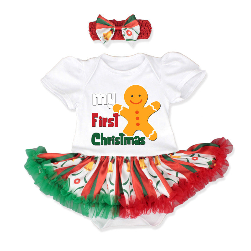 Little Girl My First Christmas Ginger Man Tutu style Set