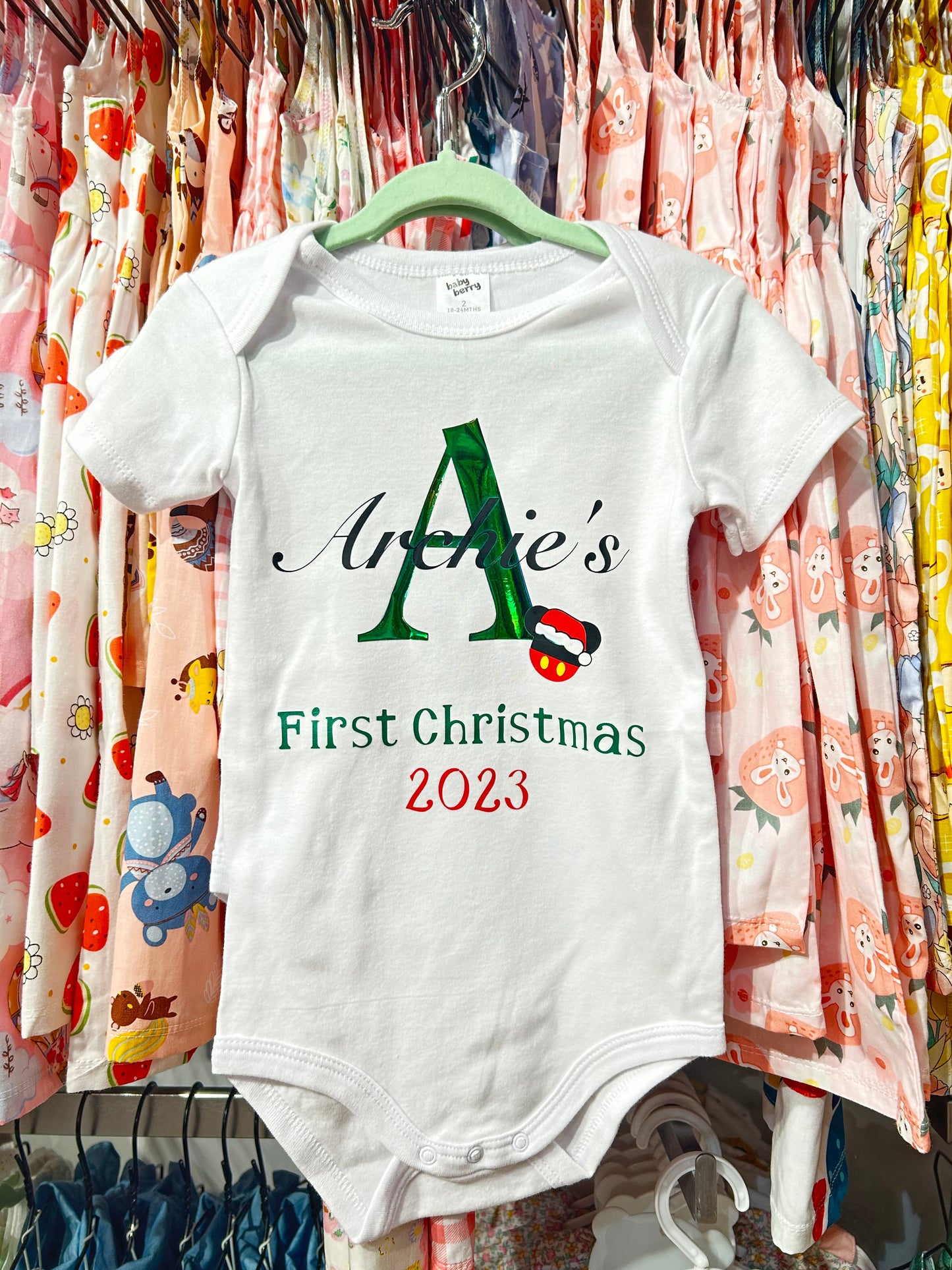 Whale Design First Xmas Name Jumpsuit boy girl adult-A