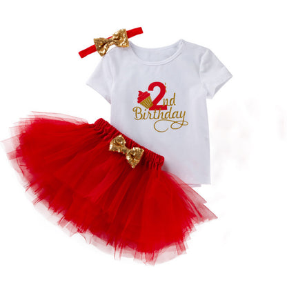 Two year old girl Red tutu style year old