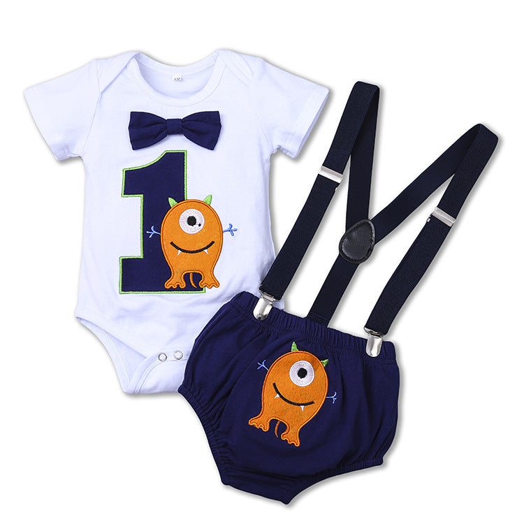 Monster One year old boy Birthday party set Dark Blue Sale