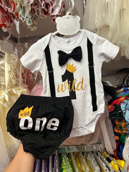 Wild One year old boy birthday party set 2024