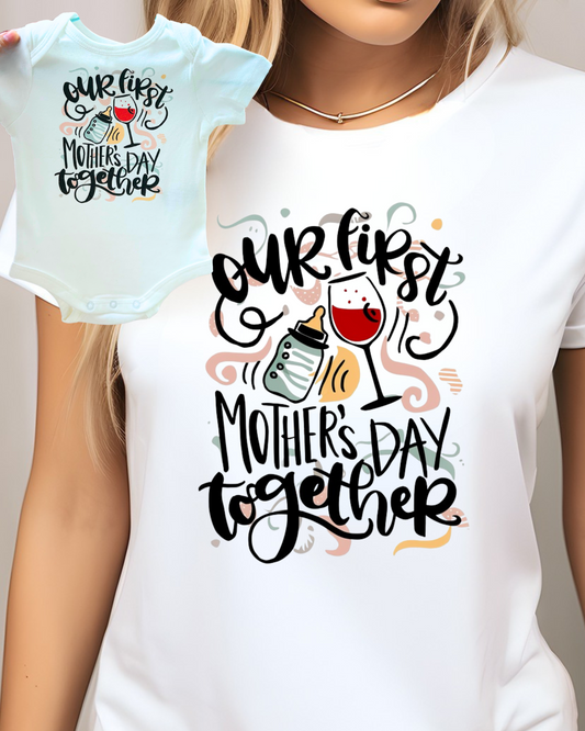 Whale Design First Mother's Day Baby Onesie Shirt customized shirt