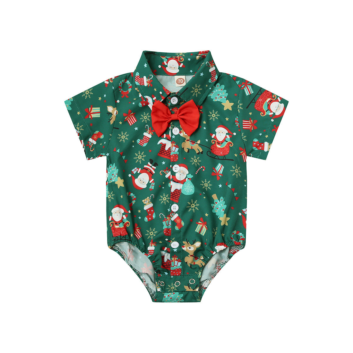 Boys Christmas party bodysuit Red