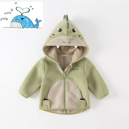 Light Green Dinosaur winter coat boy girl