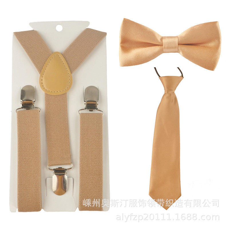 Kids Baby Elastic Suspenders Belt Bow Tie Set