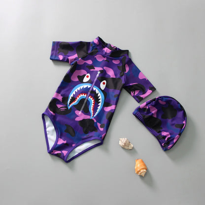 Boys one-piece Little Monster swimsuit swimwear