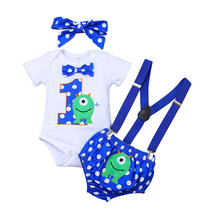 Monster One year old boy Birthday party set Blue Sale