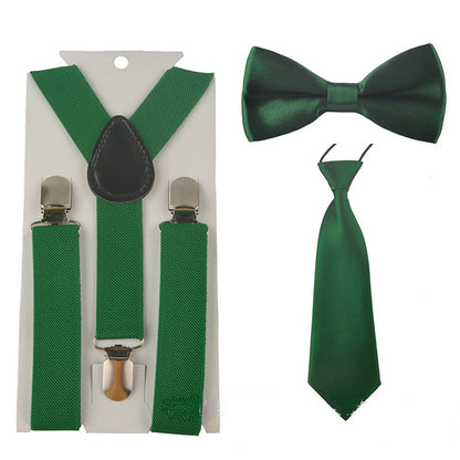 Kids Baby Elastic Suspenders Belt Bow Tie Set