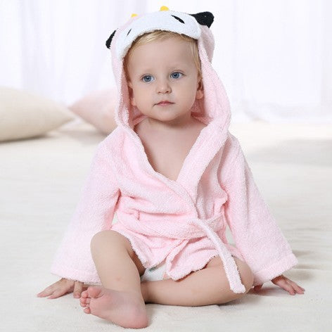 Baby/ Toddler girl boy bathrobe animal-shaped baby hooded absorbent towel